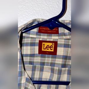 VINTAGE men's LEE jeans button down Western long sleeve shirt EUC